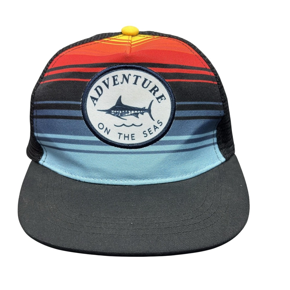 Adventure On The Seas Hat Cap Snap Back Stylish Mesh Patch Black Blue Red Mens